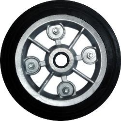 Roda de Aluminio de 6' Duas Partes com Parafusos Montado com Borracha Macica de 10' RLB 106