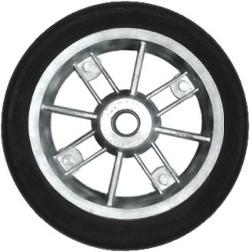 Roda de Aluminio de 8' Duas Partes C/ Parafusos Montado C/Borracha Macica de 12' RLB 205